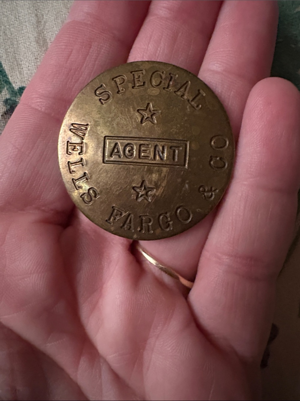 Wells Fargo & Co Special Agent Brass Decorative pin - Antique Brass - Picture 3 of 4